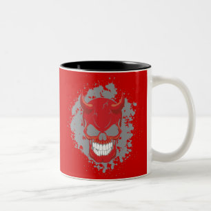 Neon Demon Skull Two-Tone Coffee Mug