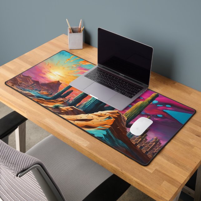 Neon Desert Dawn Desk Mat (Office 2)