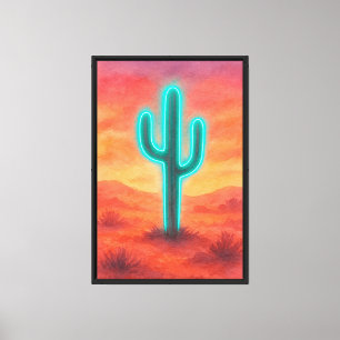 Neon Desert Dream Canvas Print