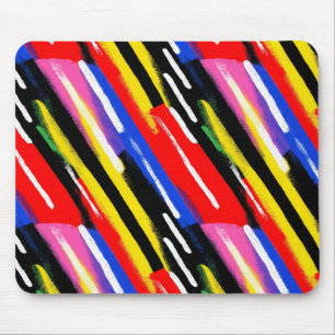 Neon Diagonal Stripe Speed Burst Mouse Pad