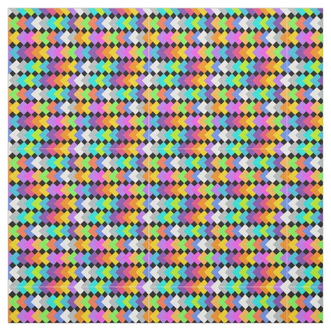 Neon Diamonds Fabric (Swatch)