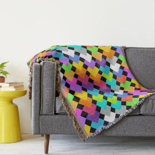 Neon Diamonds  Throw Blanket