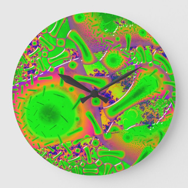 Neon Dichroic Psychedelic Large Clock (Front)