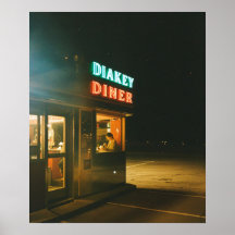 Neon Diner at Night | Retro Americana Cinematic Ar