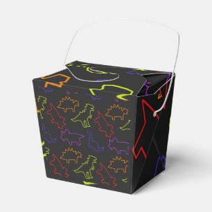 Neon Dinosaur Outlines Favour Box