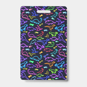 Neon Dinosaurs ID Badge