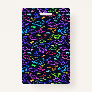 Neon Dinosaurs ID Badge