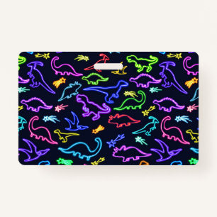 Neon Dinosaurs  ID Badge
