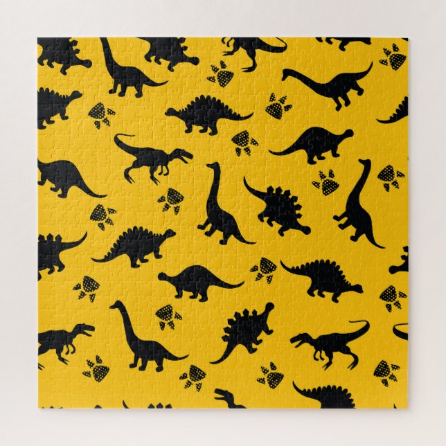 Neon dinosaurs, urban grunge pattern jigsaw puzzle (Vertical)