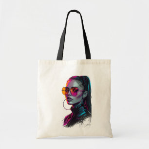 Neon Diva Tote Bag – Bold Street Art Design