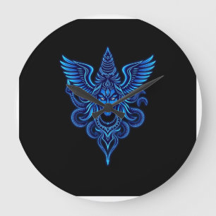 "Neon Divine: The Cosmic Guardian" Large Clock