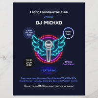 Neon DJ Music and Dance Gig Flyer