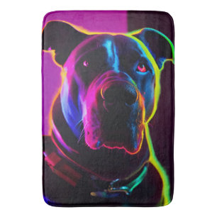 neon dog bath mat