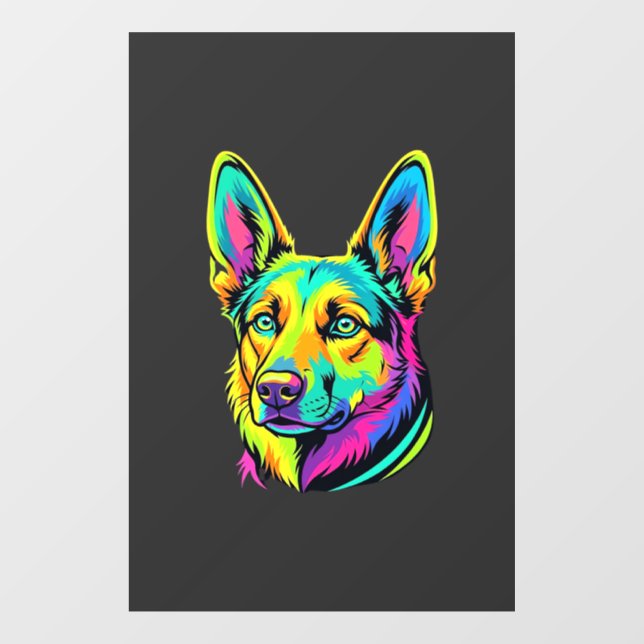 Neon Dog Colourful Vector Portrait (Sheet)