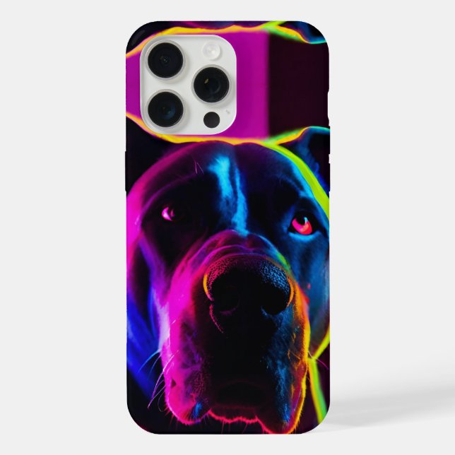 neon dog iPhone case (Back)