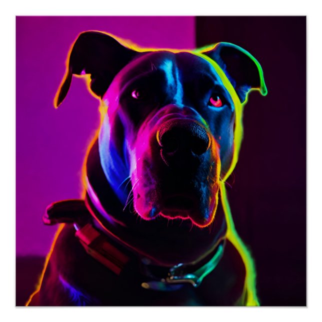 neon dog poster (Front)