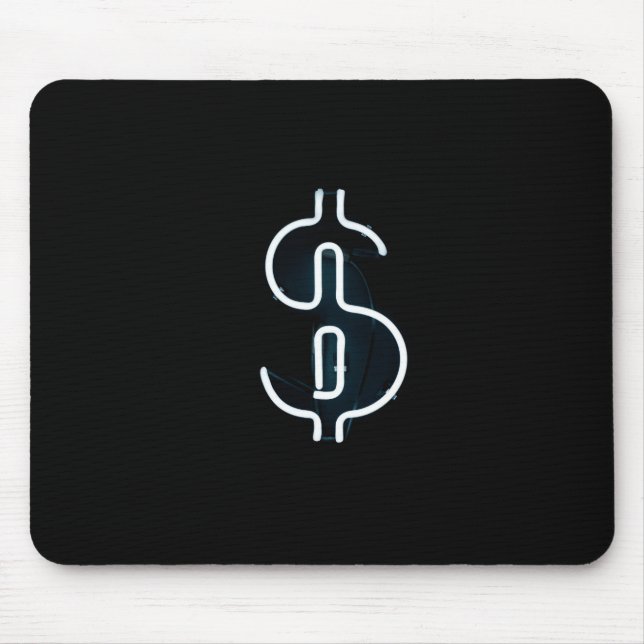 Neon Dollar Sign Mouse Pad (Front)