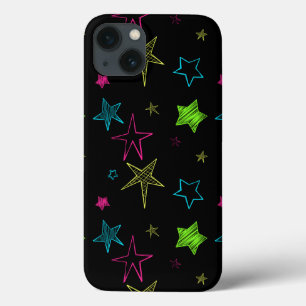 Neon Doodle Stars iPad Case