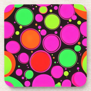 Neon Dot Party Coaster