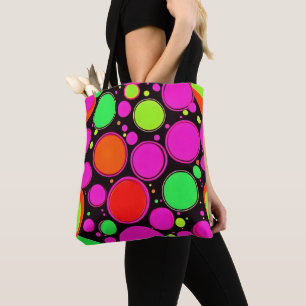 Neon Dot Party Tote Bag