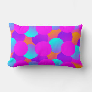 Neon Dots Kids Bubbles Ombre Pattern Lumbar Cushion
