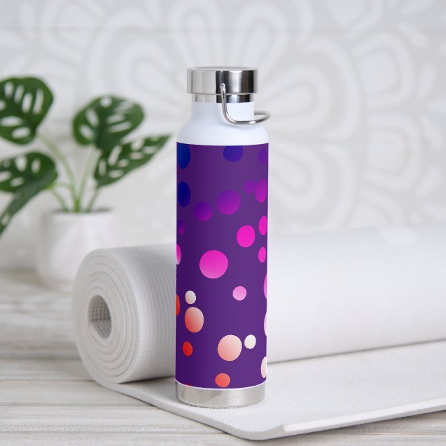 Neon Dots On Purple Water Bottle (Yoga)