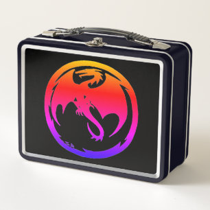 Neon Dragon Black lunchbox