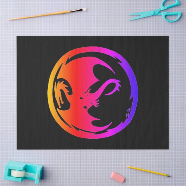 Neon Dragon black tissue paper large (Craft)