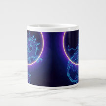 Neon Dragon Coffee Mug – Glowing Blue Dragon