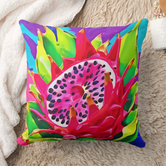 Neon Dragon Fruit Splendour Cushion (Blanket)