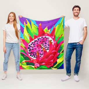 Neon Dragon Fruit Splendour Fleece Blanket