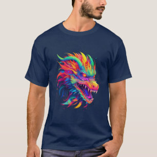 NEON Dragon in Bright, Vivid Colors T-Shirt
