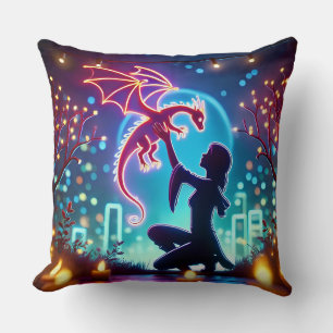 neon dragon trainer cushion