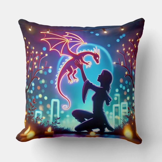  neon dragon trainer cushion (Front)