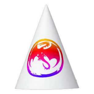 Neon Dragon white party hats