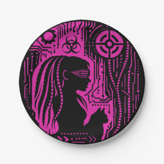 Neon Dread Protocol Paper Plate