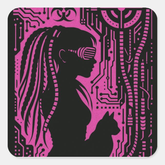 Neon Dread Protocol Square Sticker (Front)