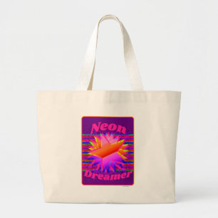 Neon Dreamer Epic Retro Wild Design Large Tote Bag