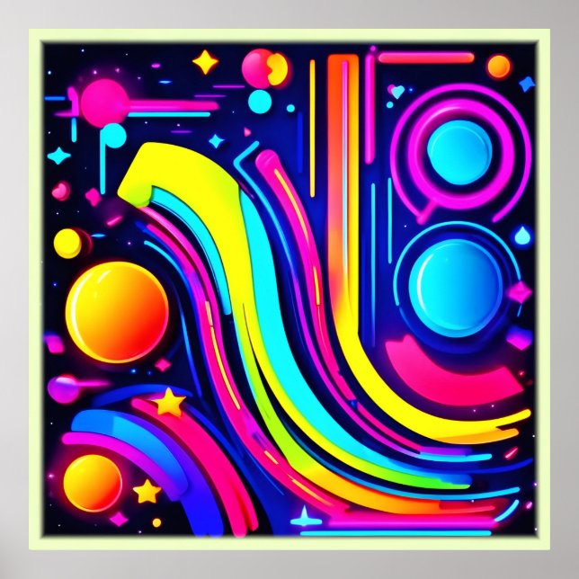 Neon Dreams: A Psychedelic Digital Odyssey Poster (Front)