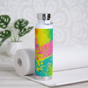 Neon Dreams Abstract Water Bottle