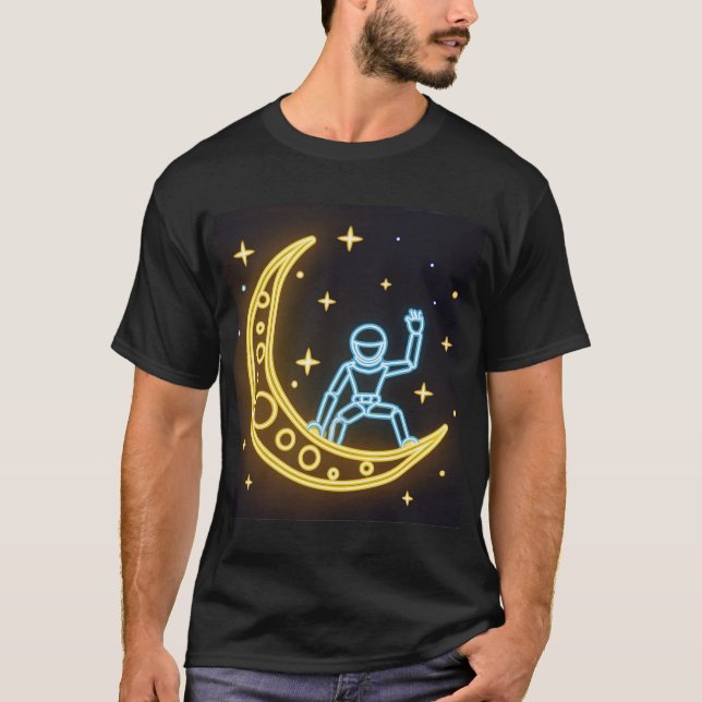 Neon Dreams: Astronaut on the Moon T-Shirt (Front)