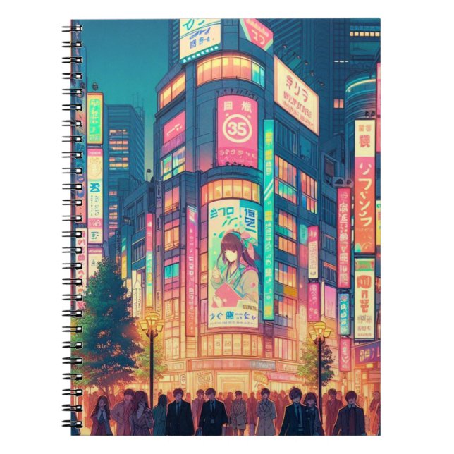 Neon Dreams of Shibuya Notebook (Front)