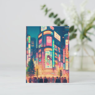 Neon Dreams of Shibuya Postcard