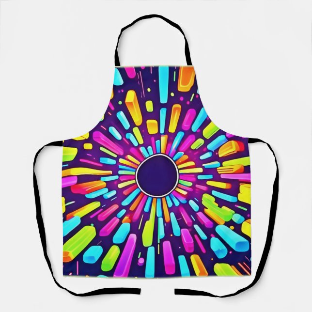 Neon Dreamscape: A Psychedelic Journey Apron (Front)