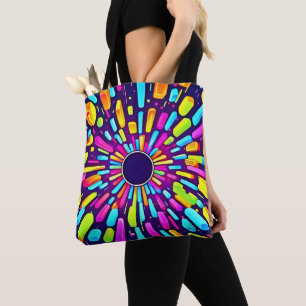Neon Dreamscape: A Psychedelic Journey Tote Bag