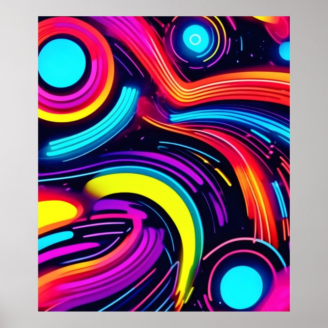 Neon Dreamscape Art Poster (Front)