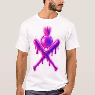 Neon Dripping Baseball Bats Pineapple Summer Sport T-Shirt