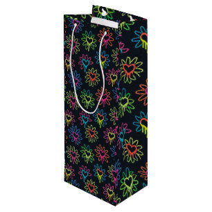 Neon Dripping Heart and Daisy Gift Bag