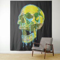 Neon Dripping Skull Illustration – Bold Grunge Art