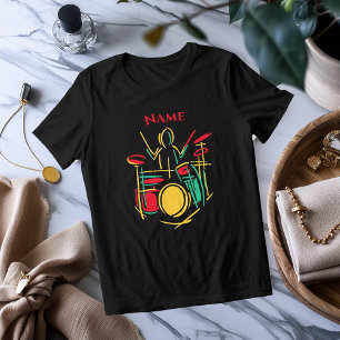 Neon Drums Line Art   Vibrant Musical T-Shirt Tri-Blend Shirt